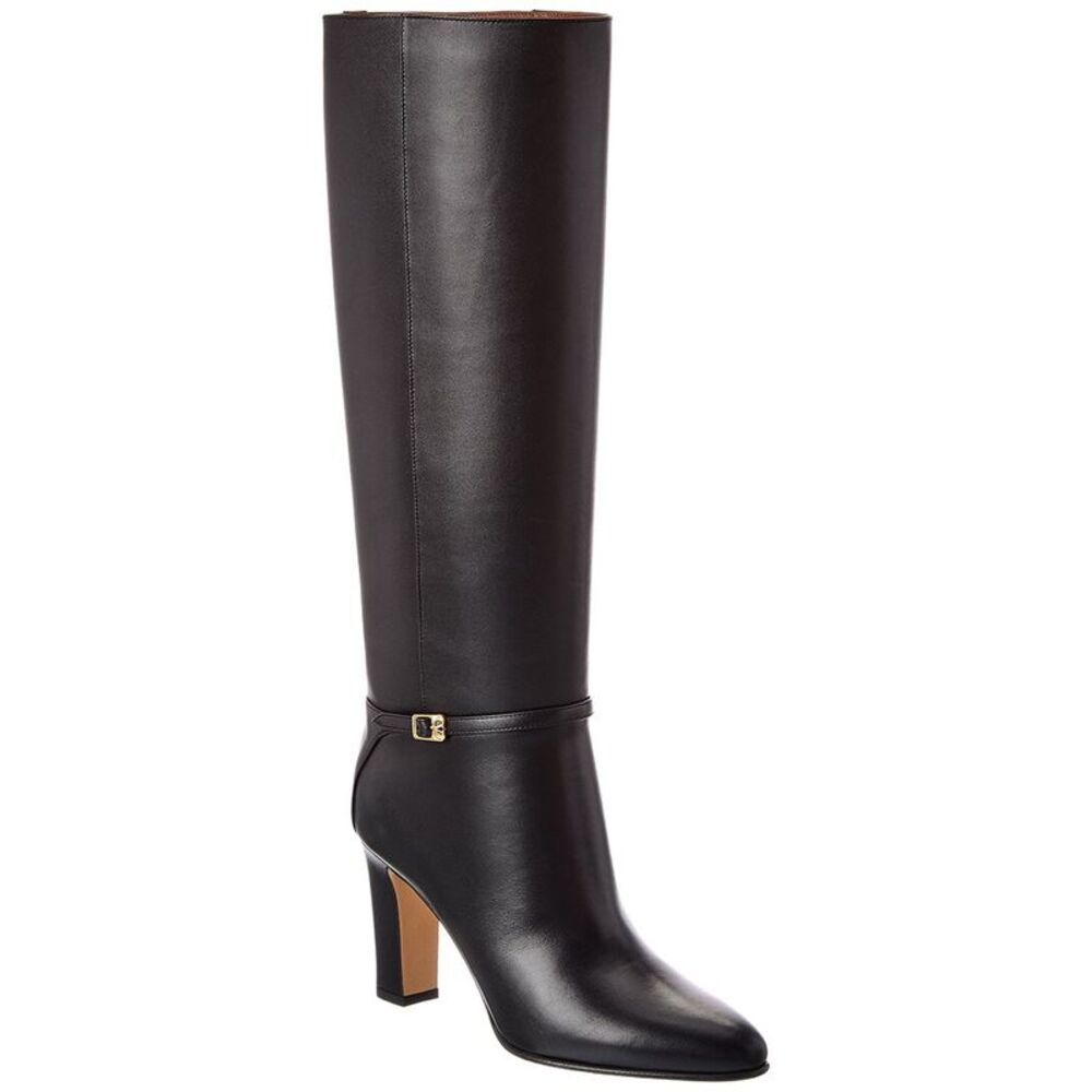 Valentino Pattie 90 Leather Knee-High Boot, Black